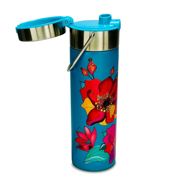 LEEZA Poppy turquois Trinkflasche