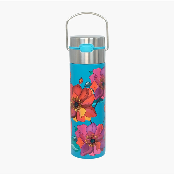 LEEZA Poppy turquois Trinkflasche