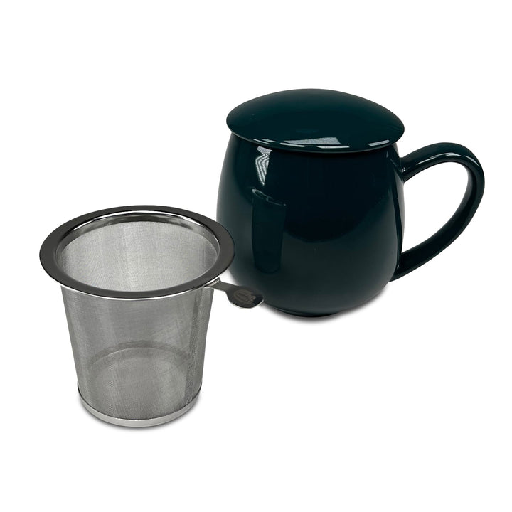 Teetasse Saara Dunkelgrün mit Sieb