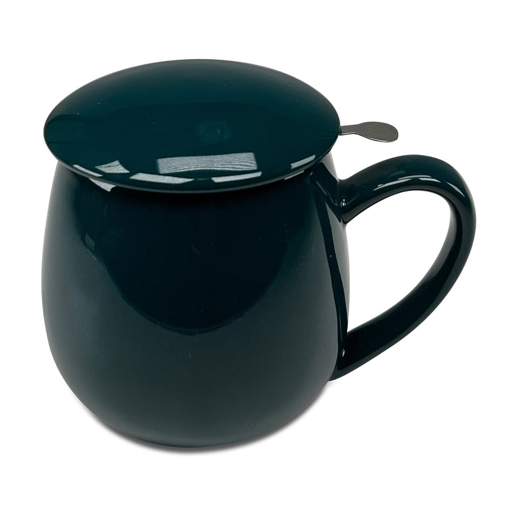 Teetasse Saara Dunkelgrün mit Sieb