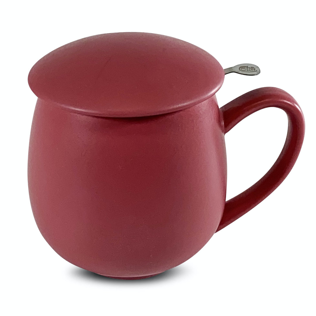 Teetasse Saara Matt - Beerenrot mit Sieb