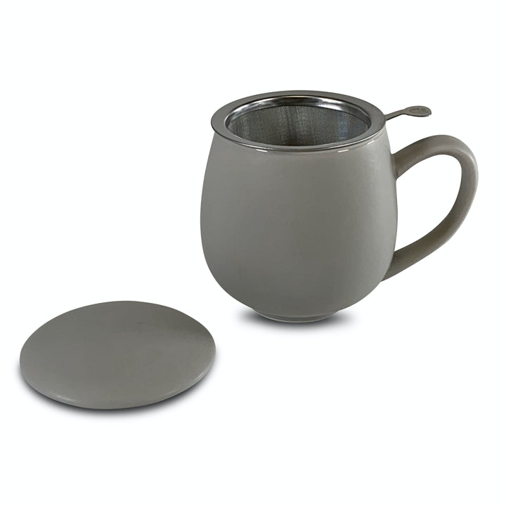 Teetasse Saara Matt - Grau mit Sieb