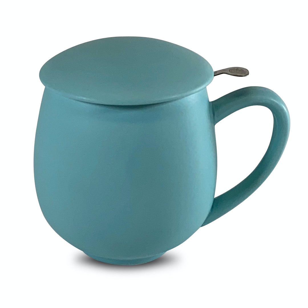 Teetasse Saara Matt - Himmelblau mit Sieb